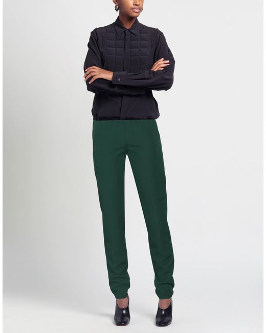 ERMANNO FIRENZE Green Pants Polyester, Elastane