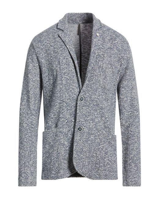 L.b.m. 1911 Gray Blazer Cotton, Linen for men