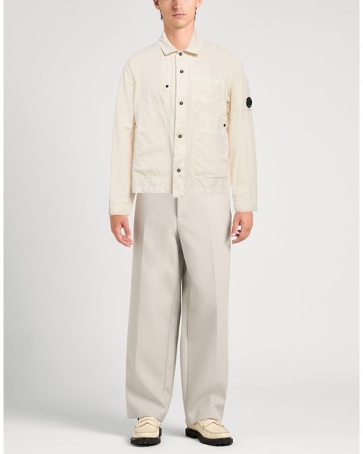 C P Company Natural Ivory Shirt Cotton, Linen for men