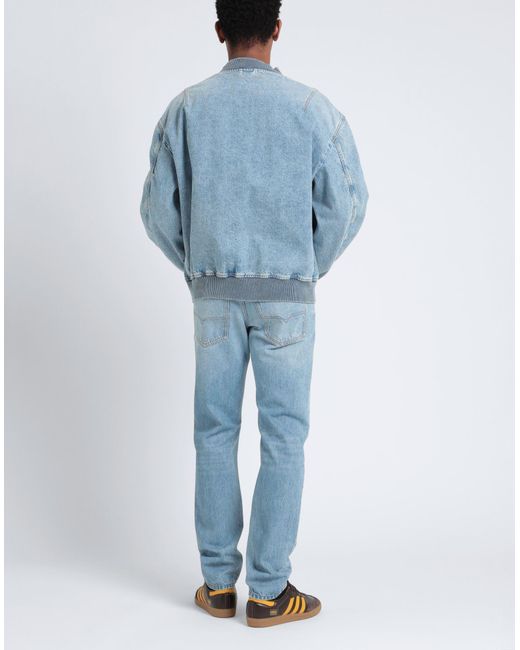 DIESEL Blue Denim Outerwear for men
