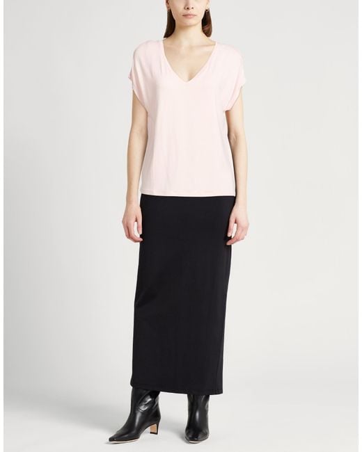 Majestic Filatures Pink T-Shirt Viscose, Elastane
