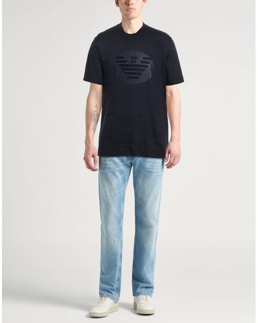 Emporio Armani Blue T-Shirt Cotton for men
