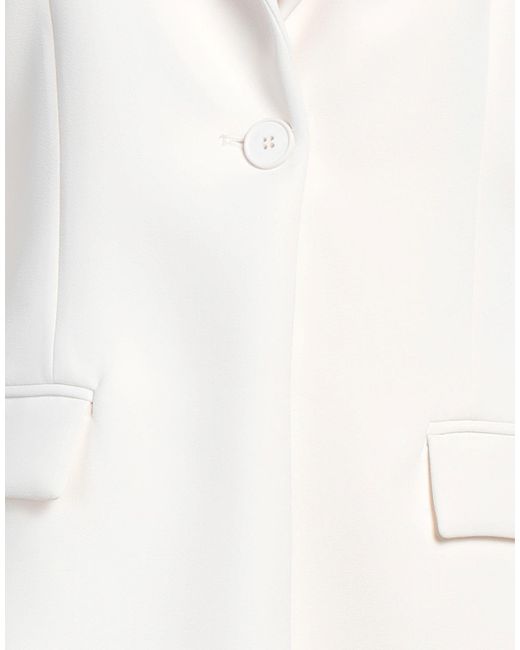 hinnominate White Ivory Blazer Polyester, Elastane