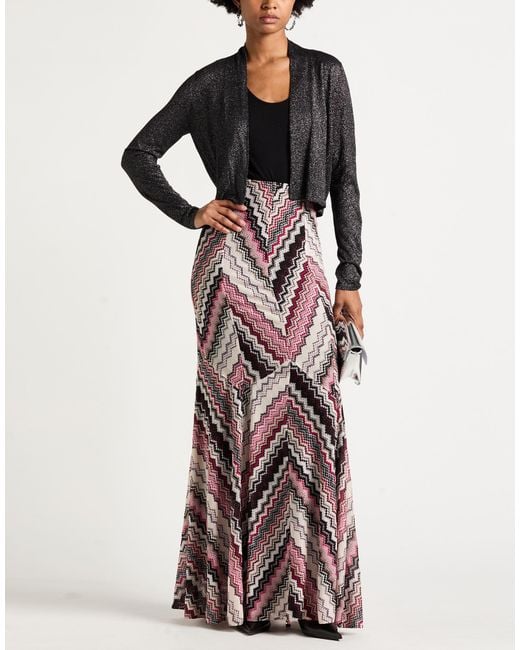 Missoni Purple Maxi Skirt Viscose, Metal Fiber, Polyamide