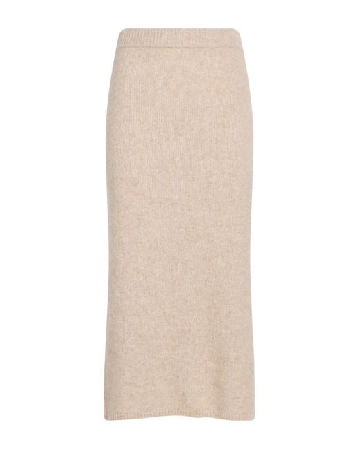 Peserico Natural Midi Skirt Alpaca Wool, Polyamide, Polyester, Merino Wool