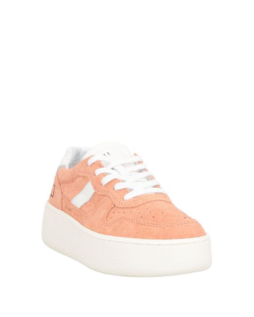 Date Pink Sneakers Leather, Textile Fibers