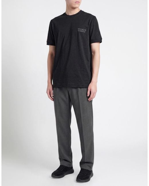 Kiton Black Knt T-Shirt Cotton for men