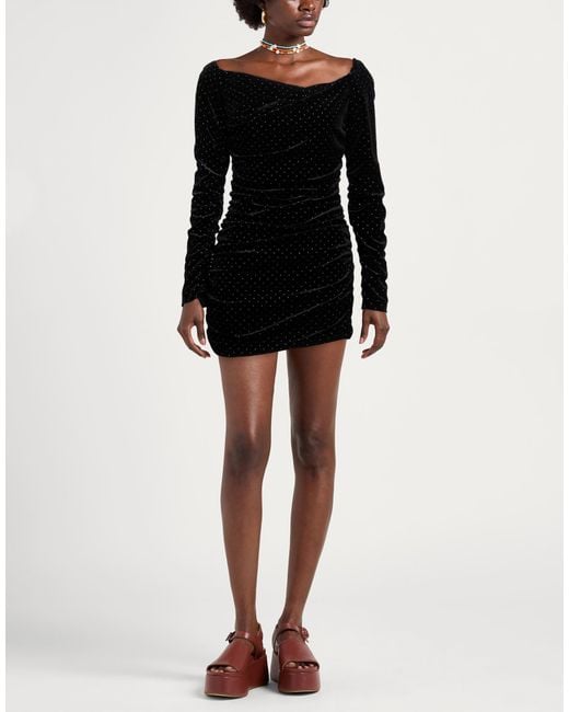 Gaelle Paris Black Mini Dress Polyester, Elastane