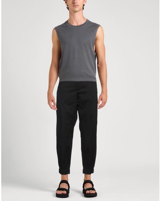 ARMANI EXCHANGE Black Tapered Fit Cotton-Blend Zipper Pants for men