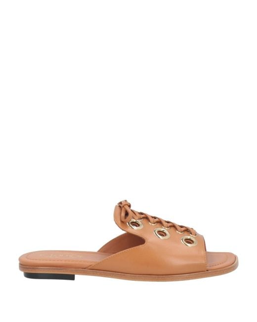 Tod's Brown Camel Sandals Leather
