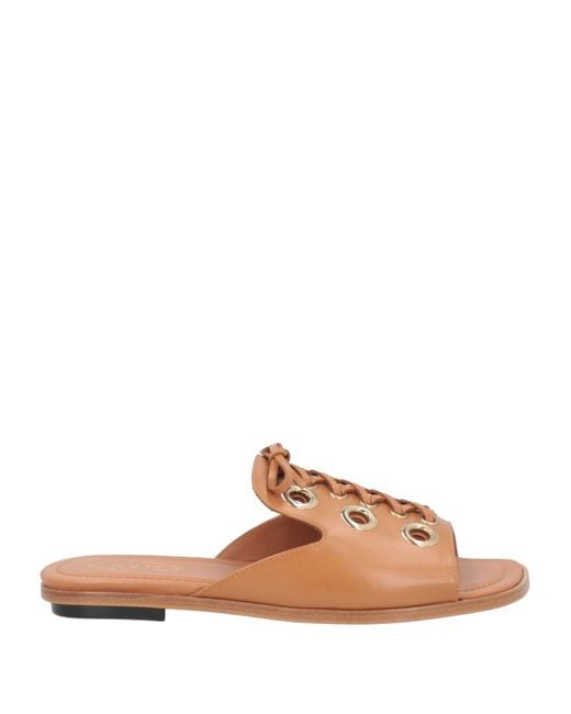Tod's Brown Camel Sandals Leather
