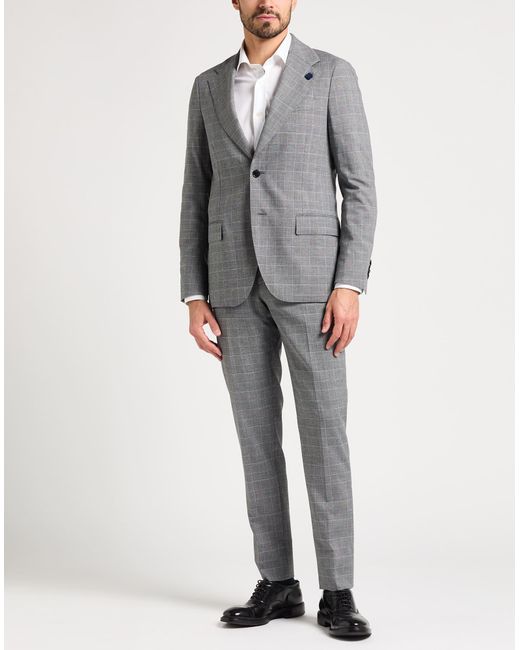 Lardini Gray Suit Wool, Viscose, Polyester for men
