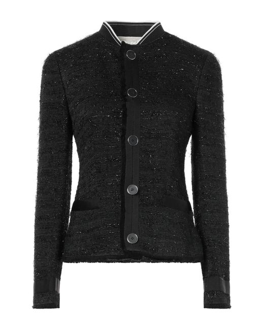 Giorgio Armani Black Jacket Polyester, Cotton, Acrylic, Polyamide, Wool