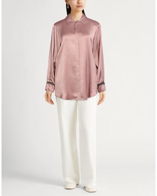 Fabiana Filippi Pink Antique Rose Shirt Viscose, Wool, Ecobrass