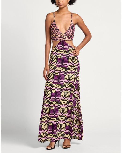Miss Bikini Purple Maxi Dress Polyester, Polyamide, Elastane