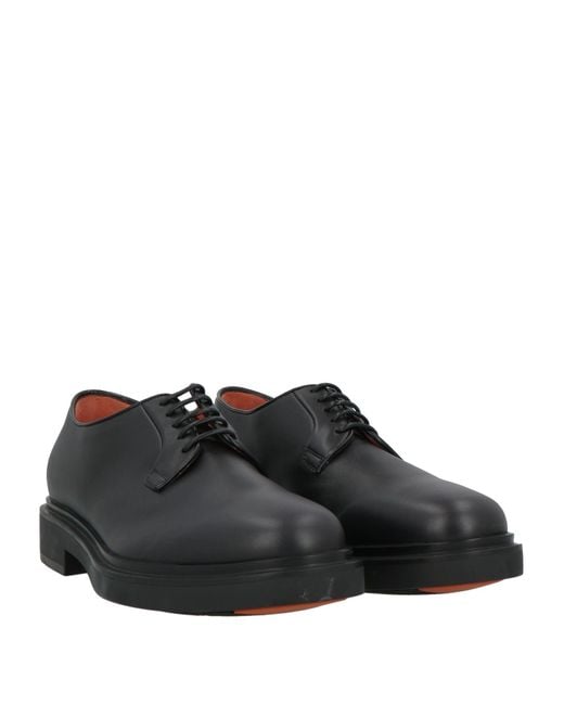 Santoni Black Lace-Up Shoes for men