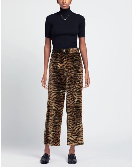 Ottod'Ame Brown Dark Pants Viscose, Polyamide