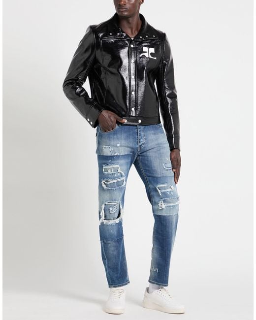 Courreges Black Jacket Cotton, Polyurethane, Elastane, Polyamide for men