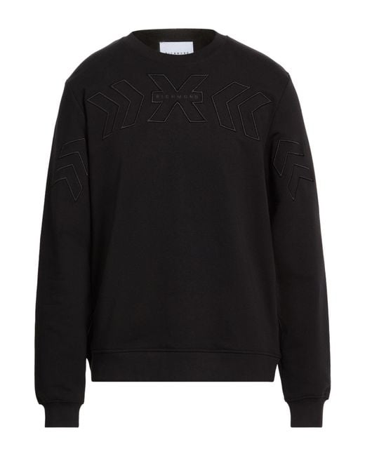 Richmond X Black Sweatshirt Cotton, Polyester for men