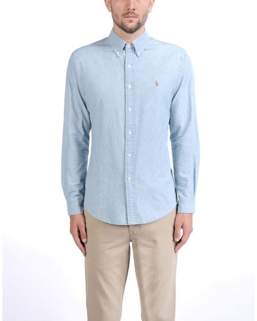 Polo Ralph Lauren Blue Denim Shirt for men