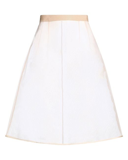 Dolce & Gabbana White Midi Skirt