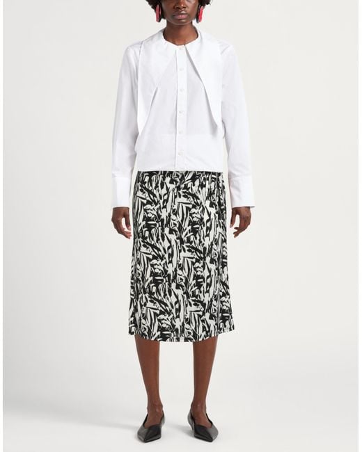 Patrizia Pepe White Ivory Midi Skirt Polyester, Elastane