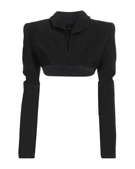 Mugler Black Jacket Viscose, Virgin Wool