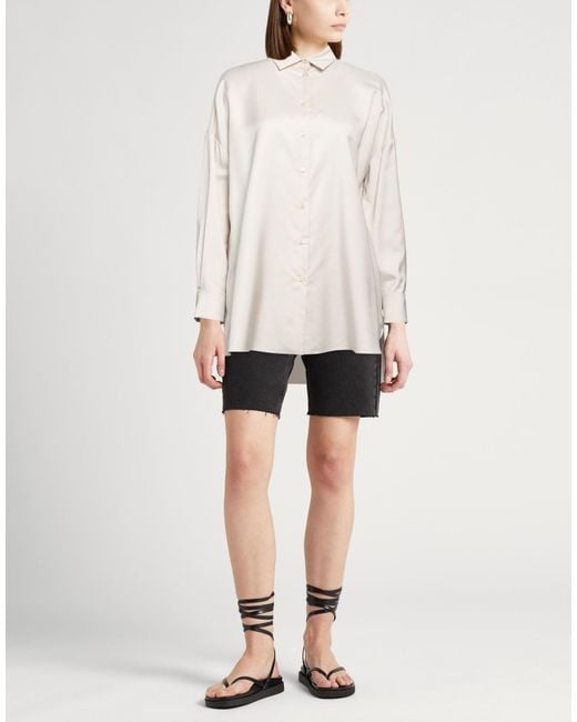 Agnona White Shirt Silk, Wool