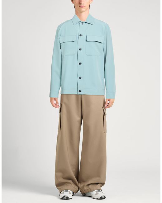 Berna Blue Sky Shirt Polyester, Elastane for men