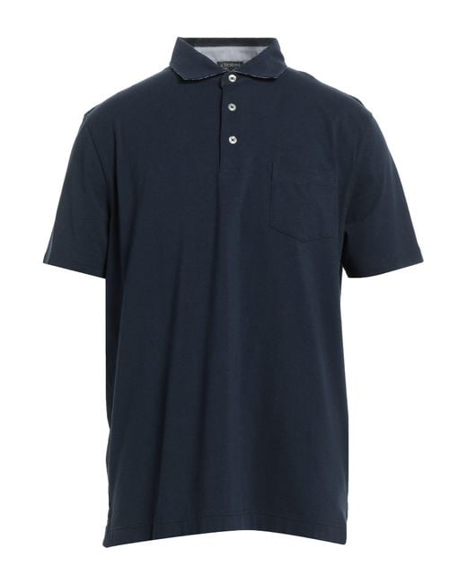 A.Testoni Blue Polo Shirt for men