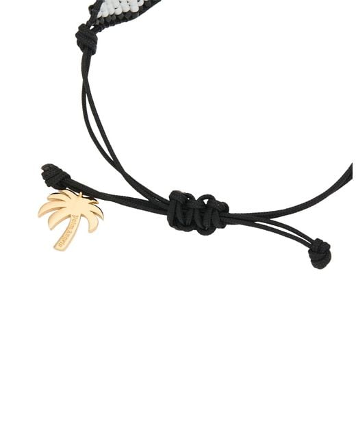 Palm Angels Black Bracelet Glass, Cotton, Brass