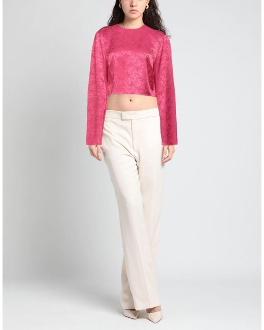 ANDAMANE Pink Fuchsia Top Acetate, Viscose