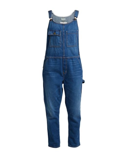 Current/Elliott Blue Overalls Cotton
