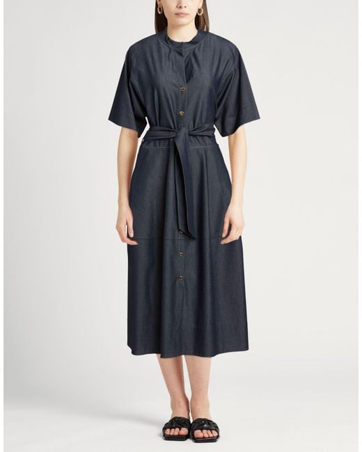 Moorer Blue Midi Dress