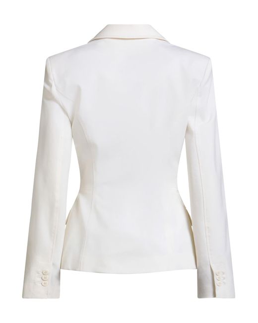Alberta Ferretti White Ivory Blazer Virgin Wool, Polyamide, Elastane