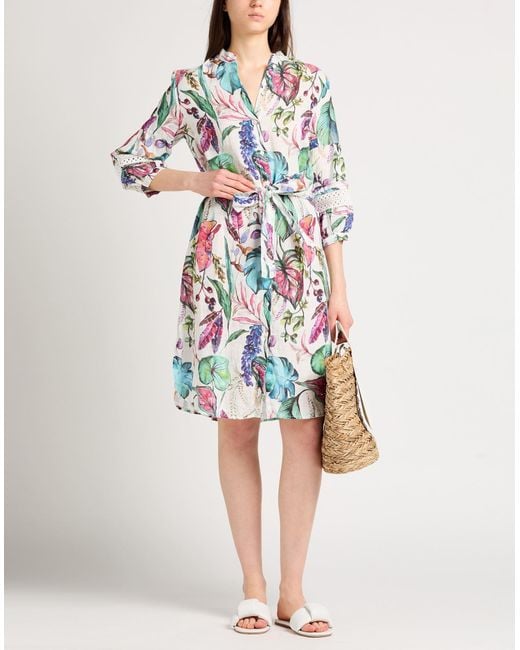 120% Lino White Midi Dress