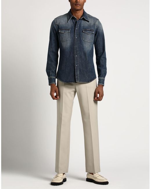 Camicia Jeans di Dolce & Gabbana in Blue da Uomo