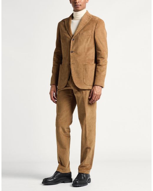 Montedoro Natural By Slowear Khaki Suit Cotton, Elastane for men