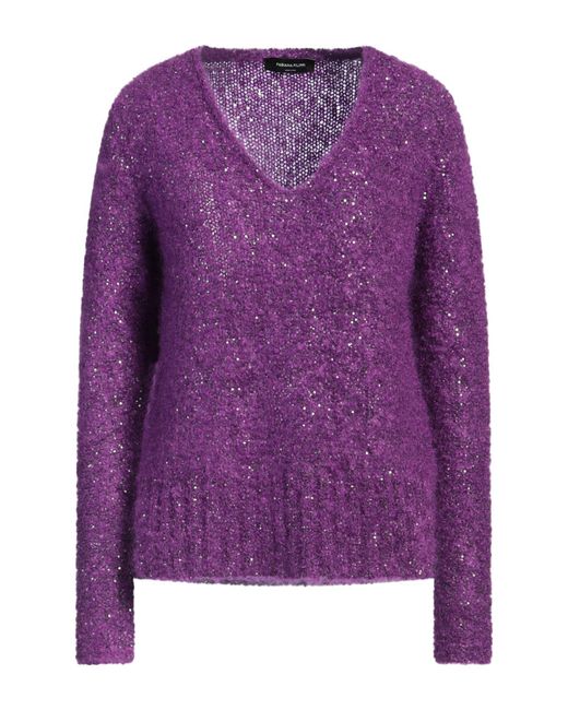Fabiana Filippi Purple Sweater Mohair Wool, Polyamide, Polyester