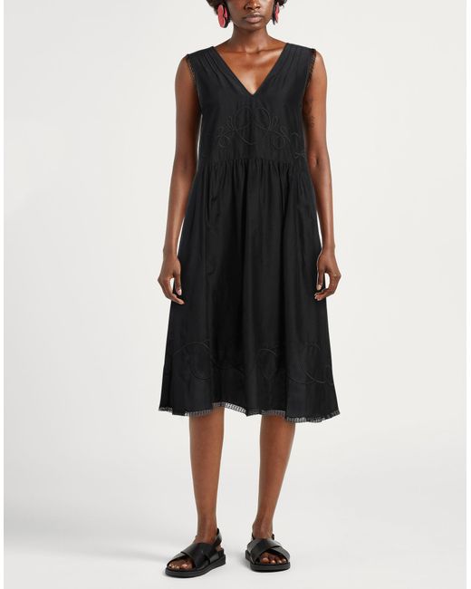 High Black Midi Dress