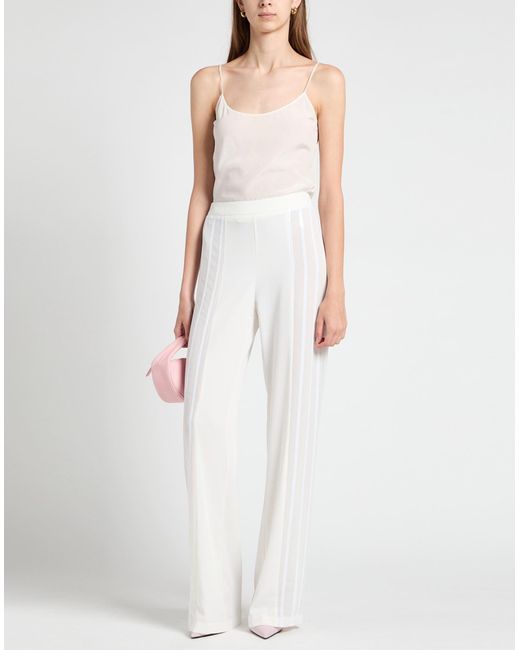 Camilla White Pants Polyester, Elastane