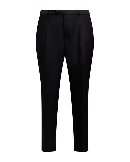 Luigi Borrelli Napoli Black Pants Virgin Wool for men
