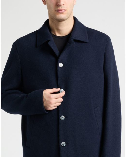 Fedeli Blue Midnight Coat Cashmere for men