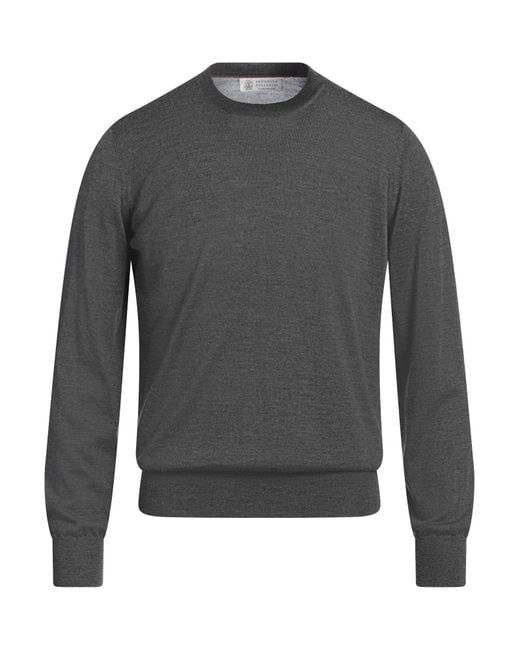 Brunello Cucinelli Gray Sweater Cashmere, Silk for men