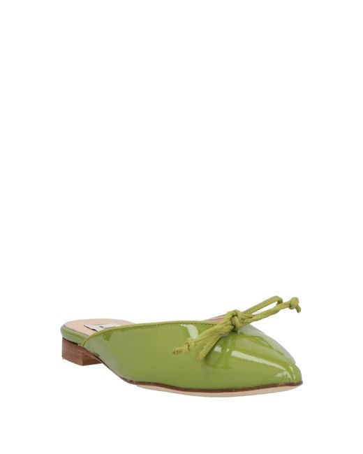 THE M.. Green Lime Mules & Clogs Leather