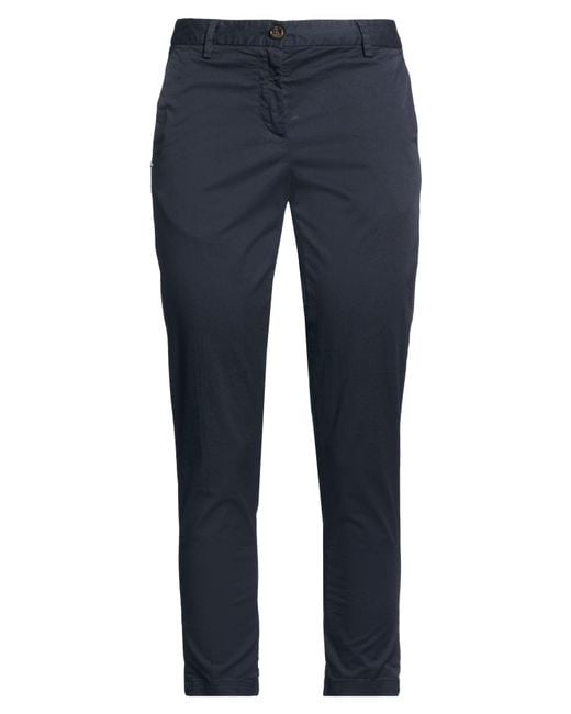 White Sand Blue Pants Cotton, Elastane
