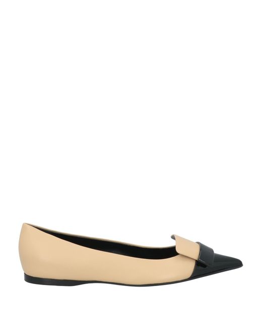 Sergio Rossi Natural Ballet Flats Leather