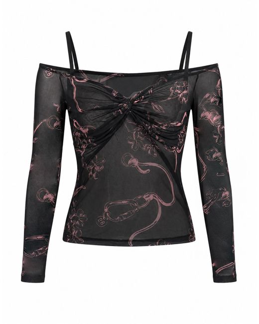Moschino Black Top Polyester, Elastane