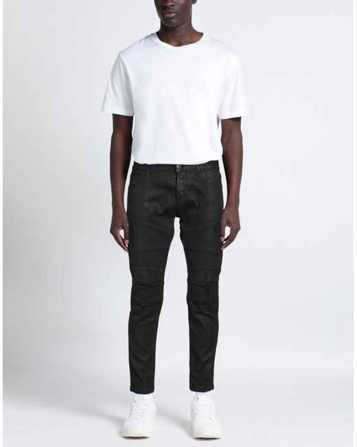 Les Hommes Black Jeans Cotton, Elastane for men