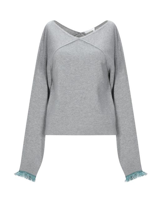 Chloé Cashmere Sweater in Grey (Gray) - Lyst